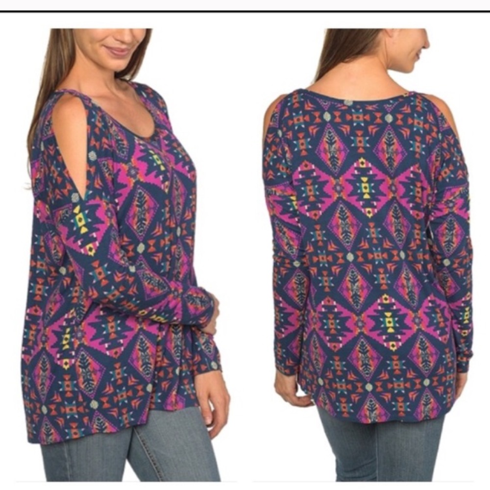 Aztec Cold shoulder top